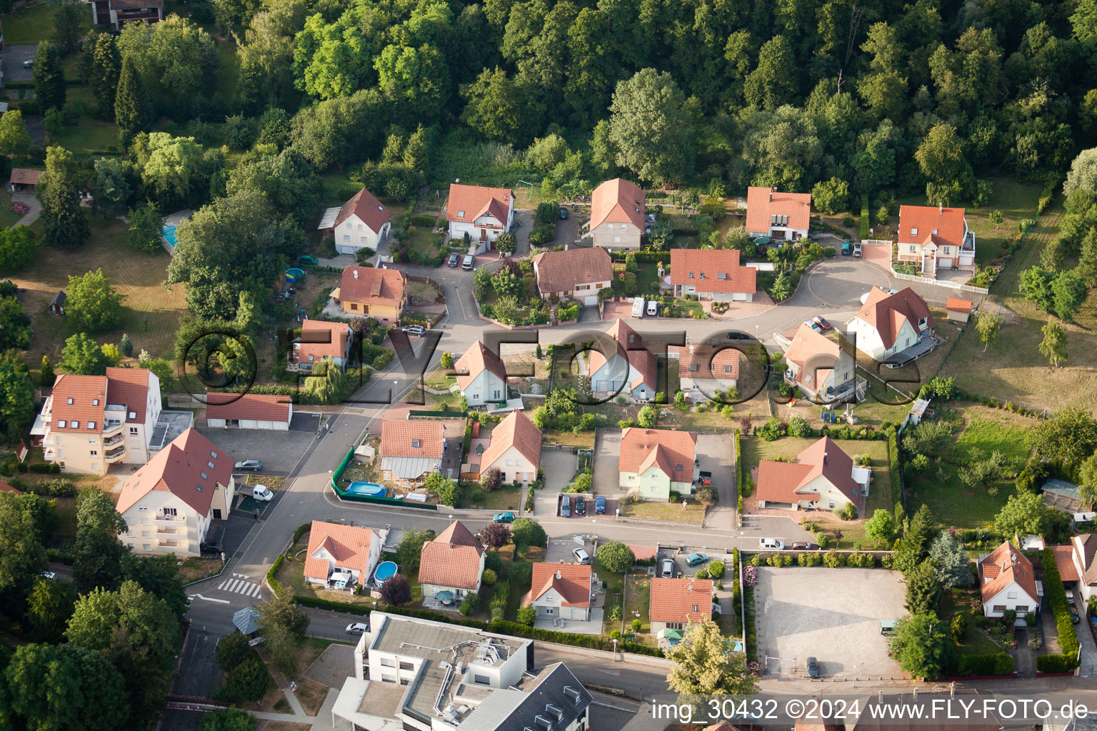 Luftaufnahme von Bischwiller im Bundesland Bas-Rhin, Frankreich