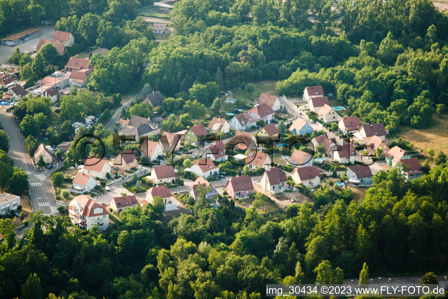 Bischwiller im Bundesland Bas-Rhin, Frankreich von oben