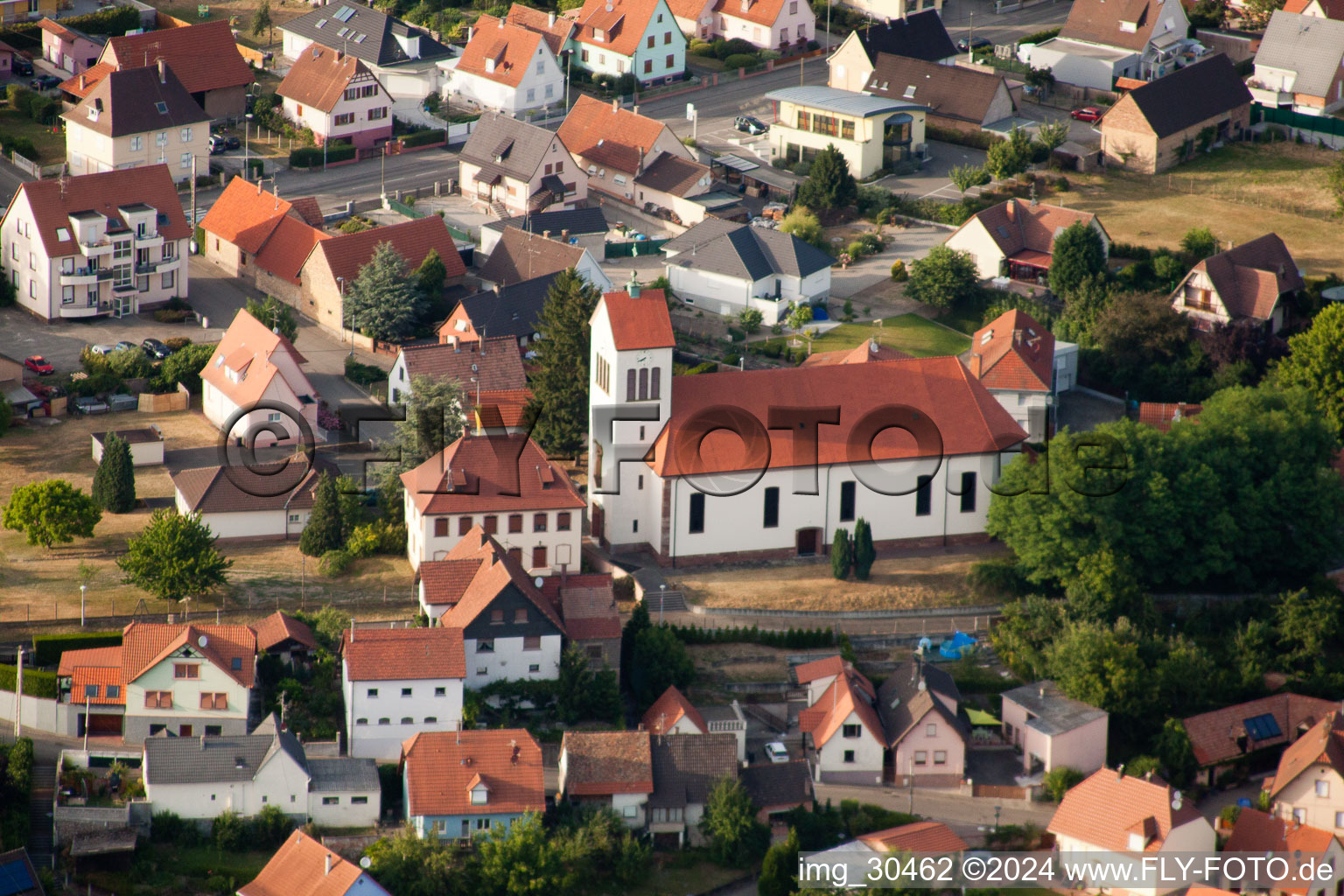 Schirrhein im Bundesland Bas-Rhin, Frankreich aus der Luft betrachtet