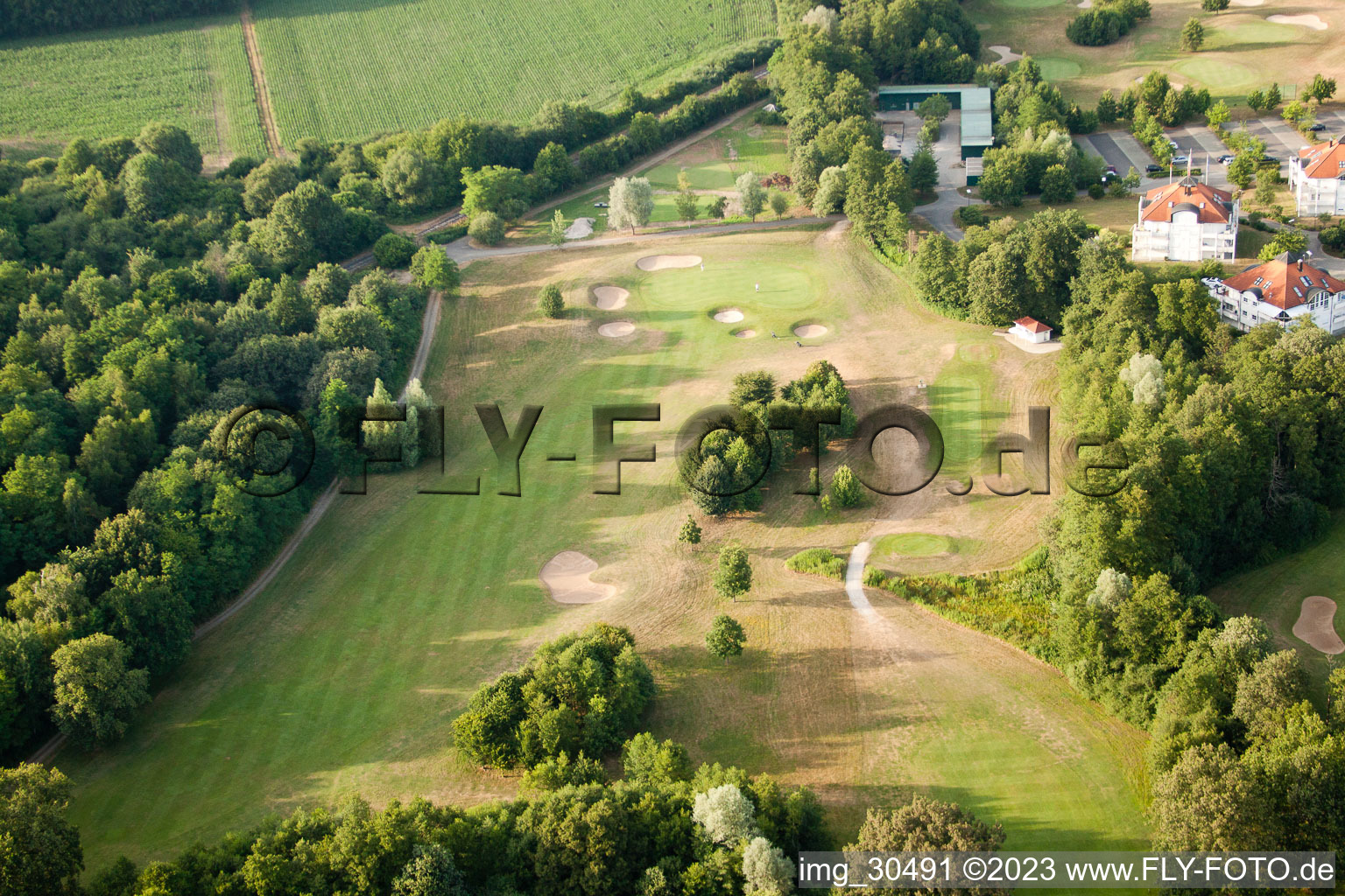 Soufflenheim , Golfclub Soufflenheim Baden-Baden im Bundesland Bas-Rhin, Frankreich von oben