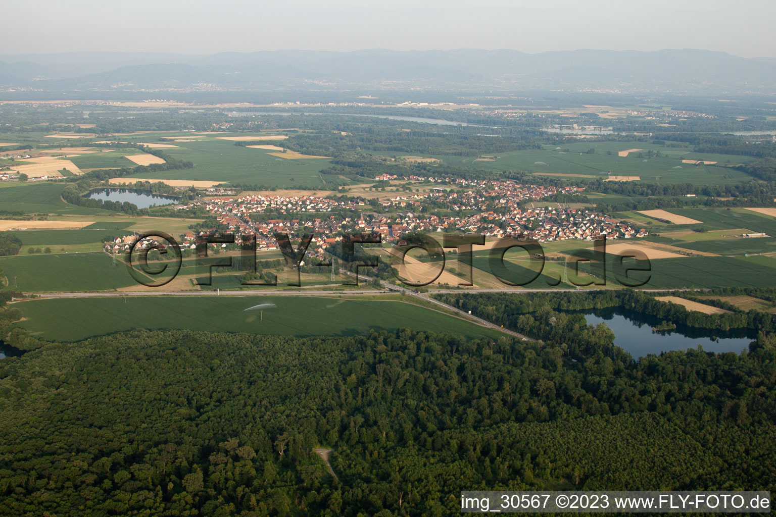 Rountzenheim von Westen im Bundesland Bas-Rhin, Frankreich