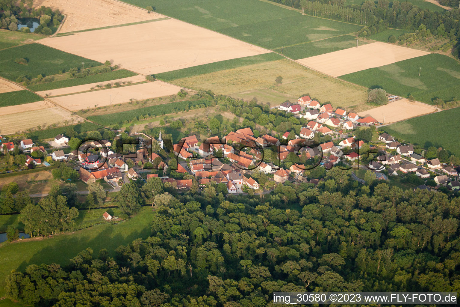 Kauffenheim im Bundesland Bas-Rhin, Frankreich von oben