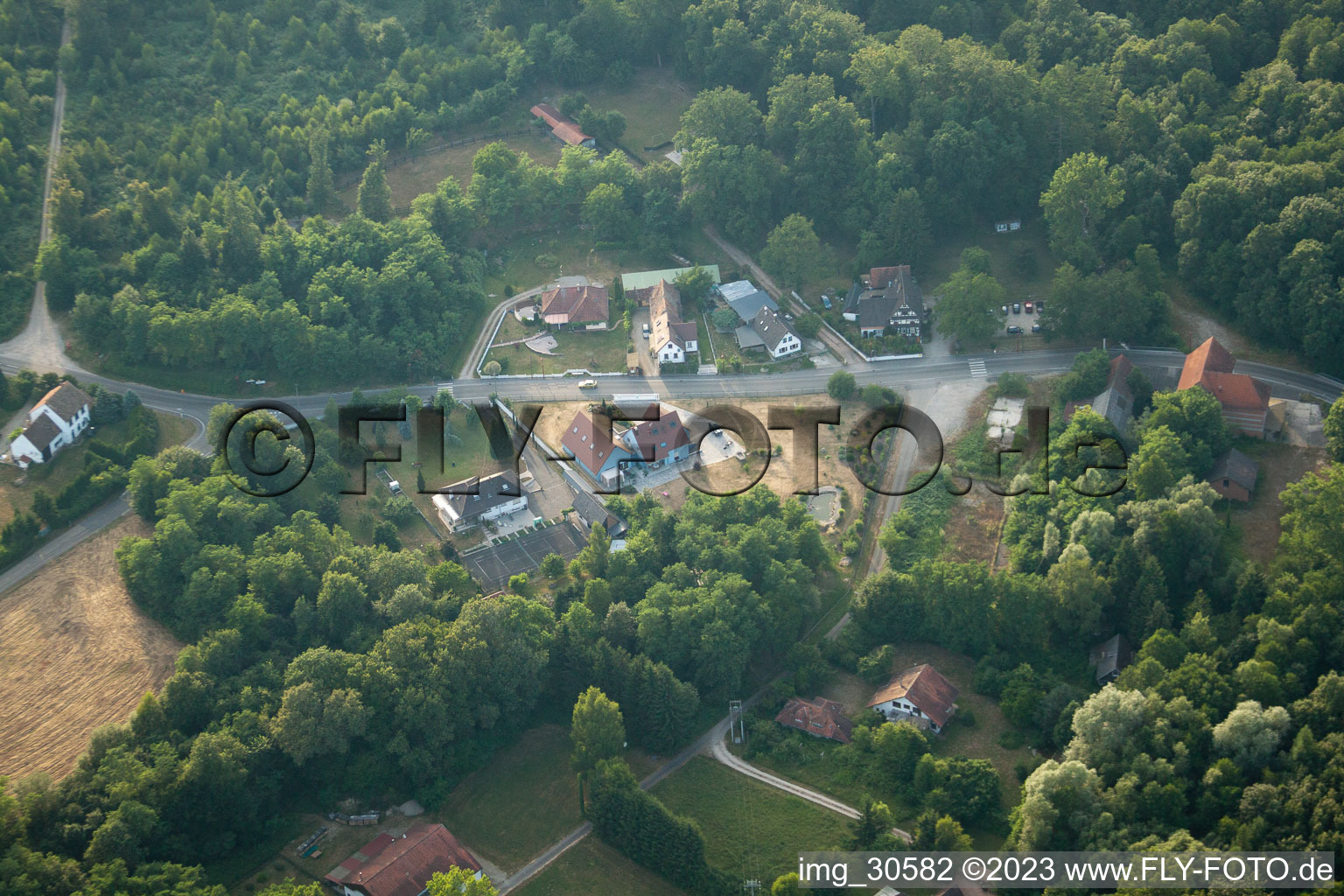 Luftaufnahme von Leutenheim-Koenigsbruck im Bundesland Bas-Rhin, Frankreich