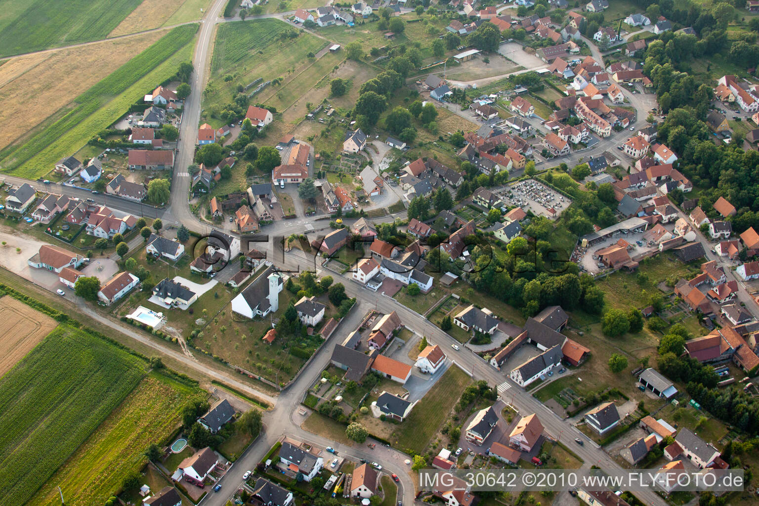 Luftbild von Scheibenhardt im Bundesland Bas-Rhin, Frankreich