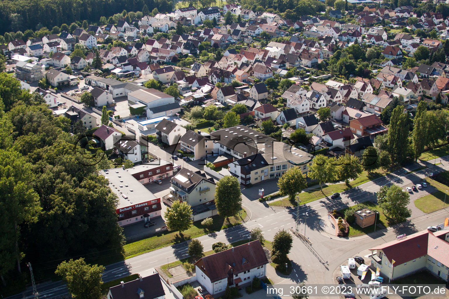 Luftaufnahme von Kandel, Elsässerstr im Bundesland Rheinland-Pfalz, Deutschland