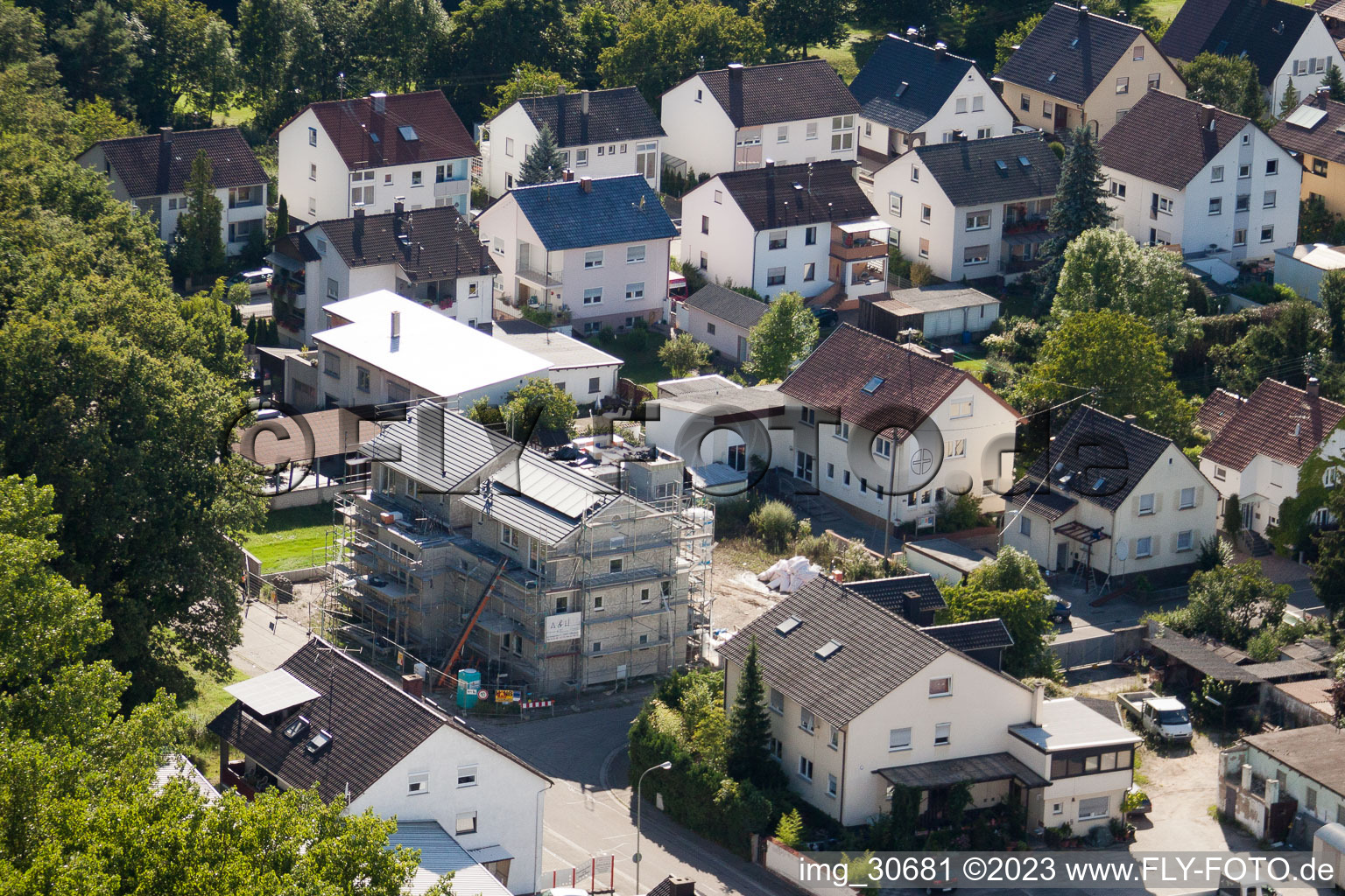 Luftaufnahme von Kandel, Waldstraße , Neubau der sozial-therapeutischen Kette Südpfalz im Bundesland Rheinland-Pfalz, Deutschland