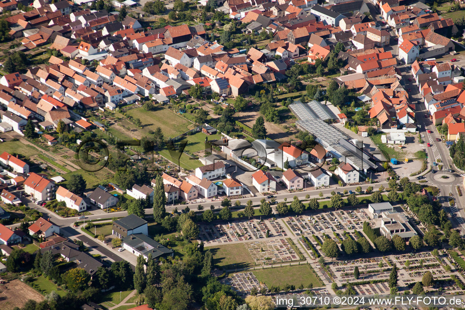 Drohnenaufname von Rülzheim im Bundesland Rheinland-Pfalz, Deutschland