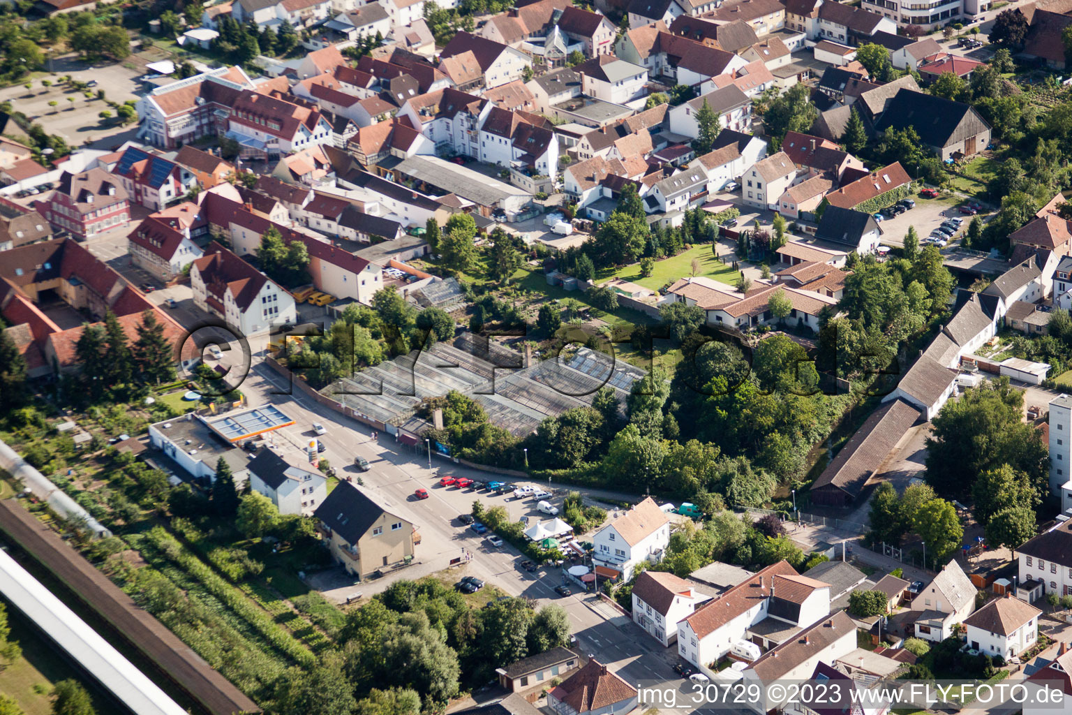 Rülzheim im Bundesland Rheinland-Pfalz, Deutschland von der Drohne aus gesehen