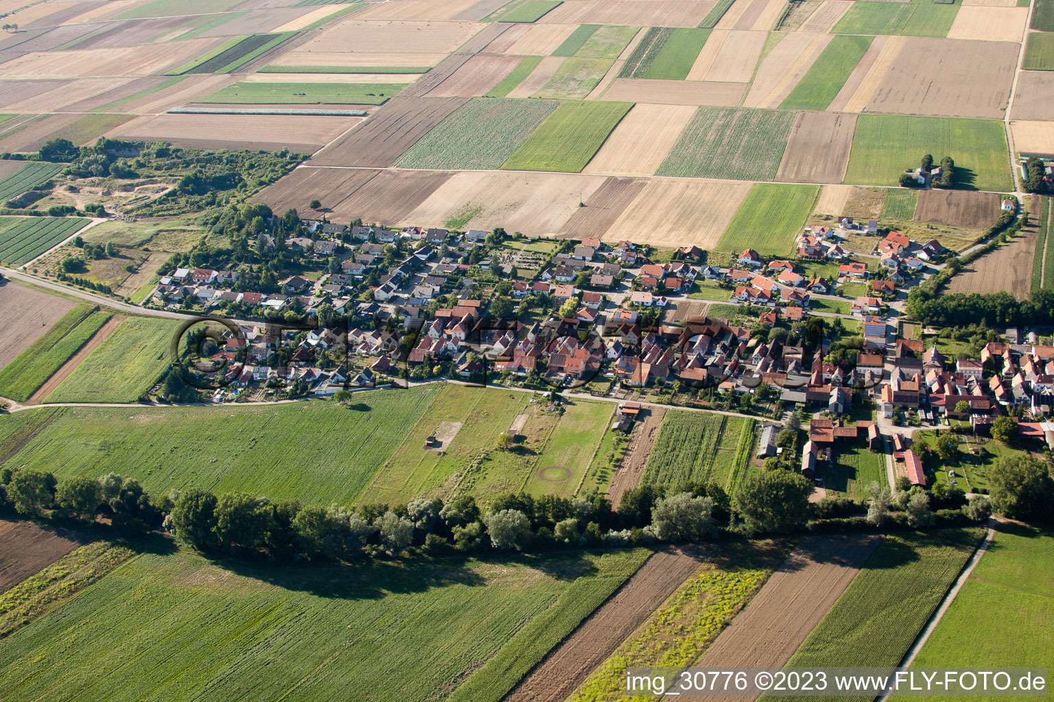 Luftbild von Herxheimweyher von Süden im Bundesland Rheinland-Pfalz, Deutschland