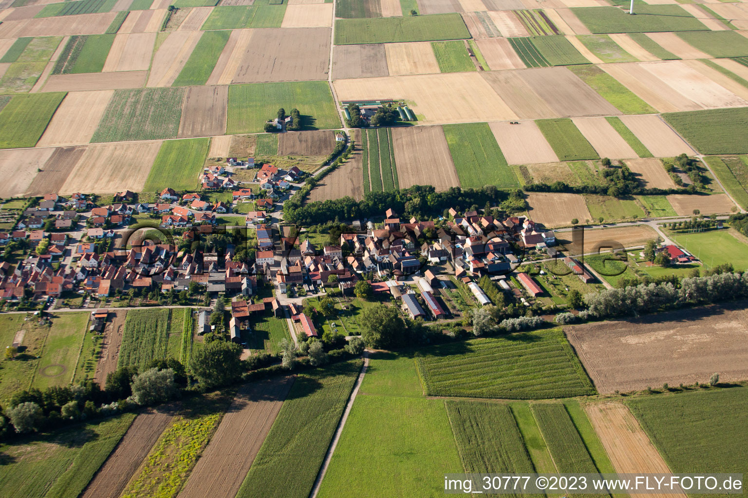 Luftaufnahme von Herxheimweyher von Süden im Bundesland Rheinland-Pfalz, Deutschland