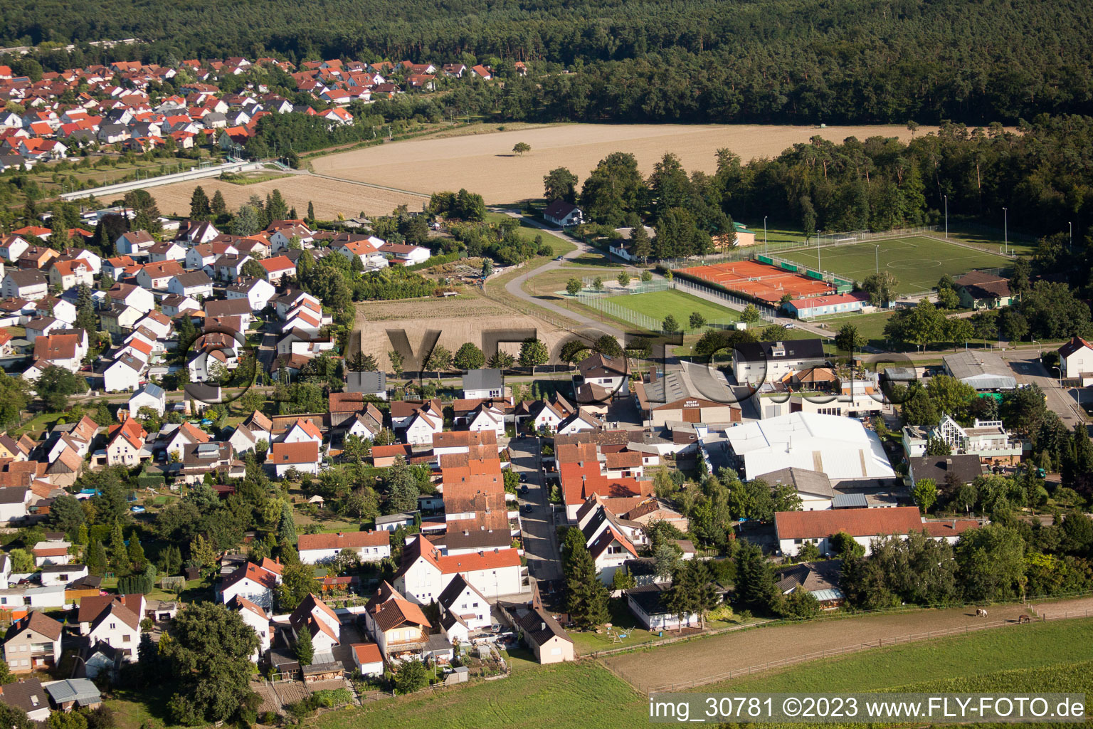 Luftbild von Rheinzabern, Sportplätze im Bundesland Rheinland-Pfalz, Deutschland