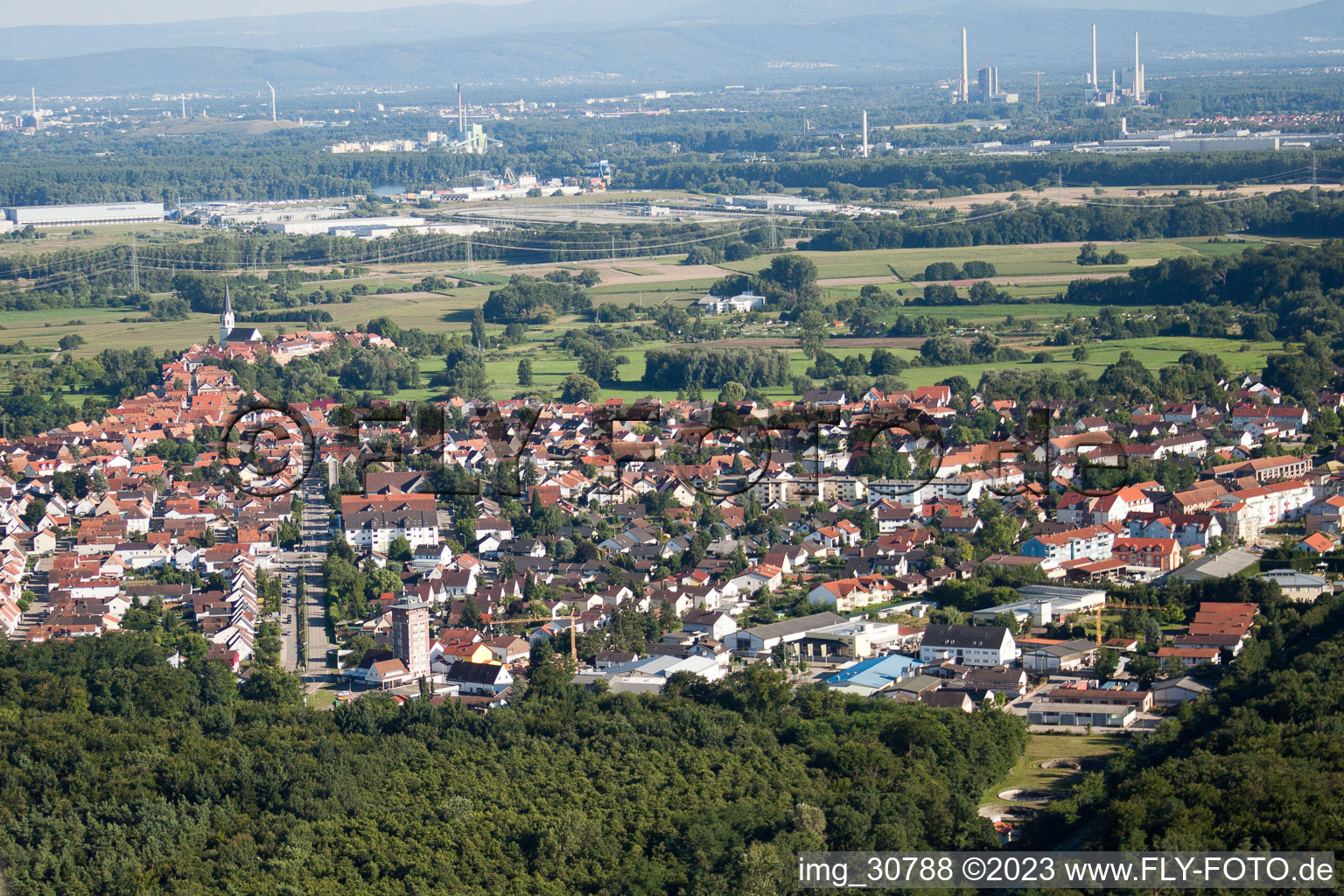 Jockgrim von Norden im Bundesland Rheinland-Pfalz, Deutschland