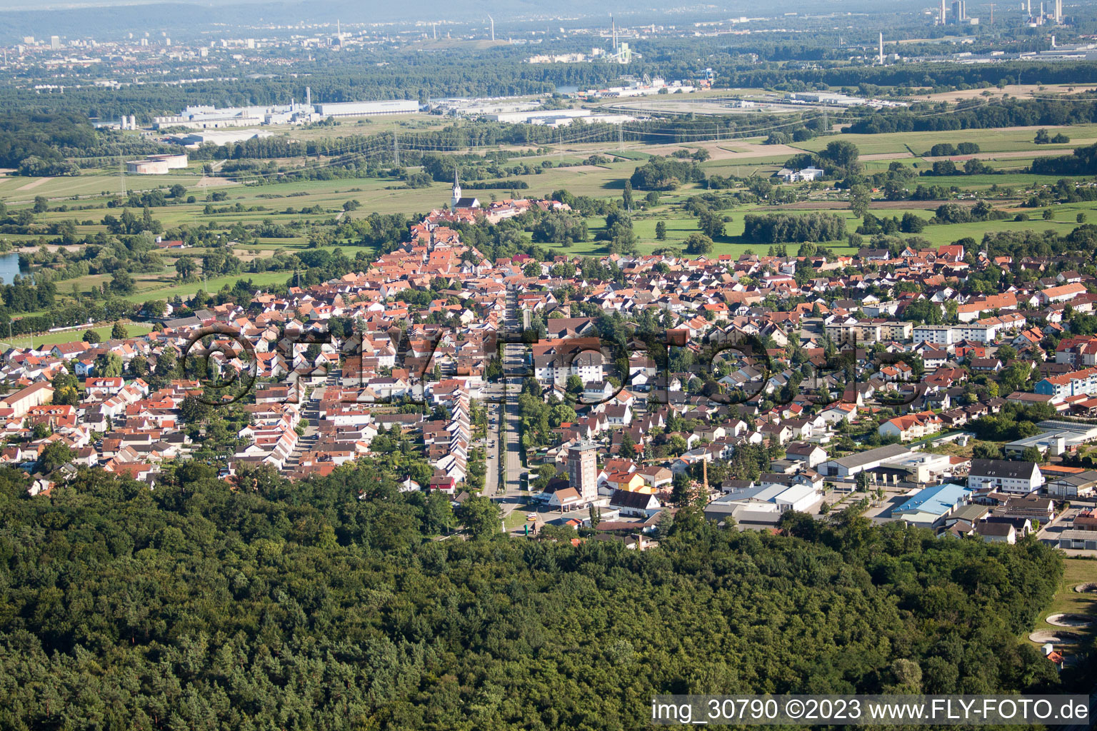 Luftaufnahme von Jockgrim von Norden im Bundesland Rheinland-Pfalz, Deutschland