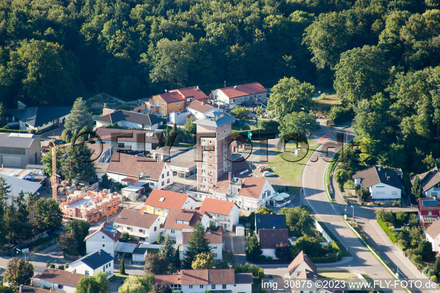 Jockgrim, Ludovici-Hochhaus , Maximilianstr im Bundesland Rheinland-Pfalz, Deutschland