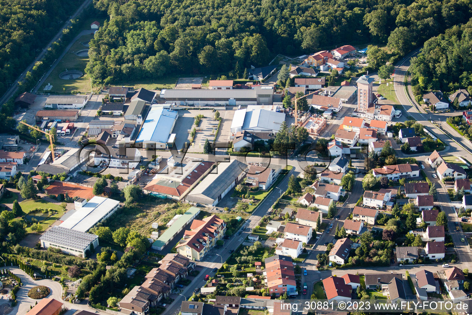 Jockgrim, untere Buchstr im Bundesland Rheinland-Pfalz, Deutschland aus der Luft