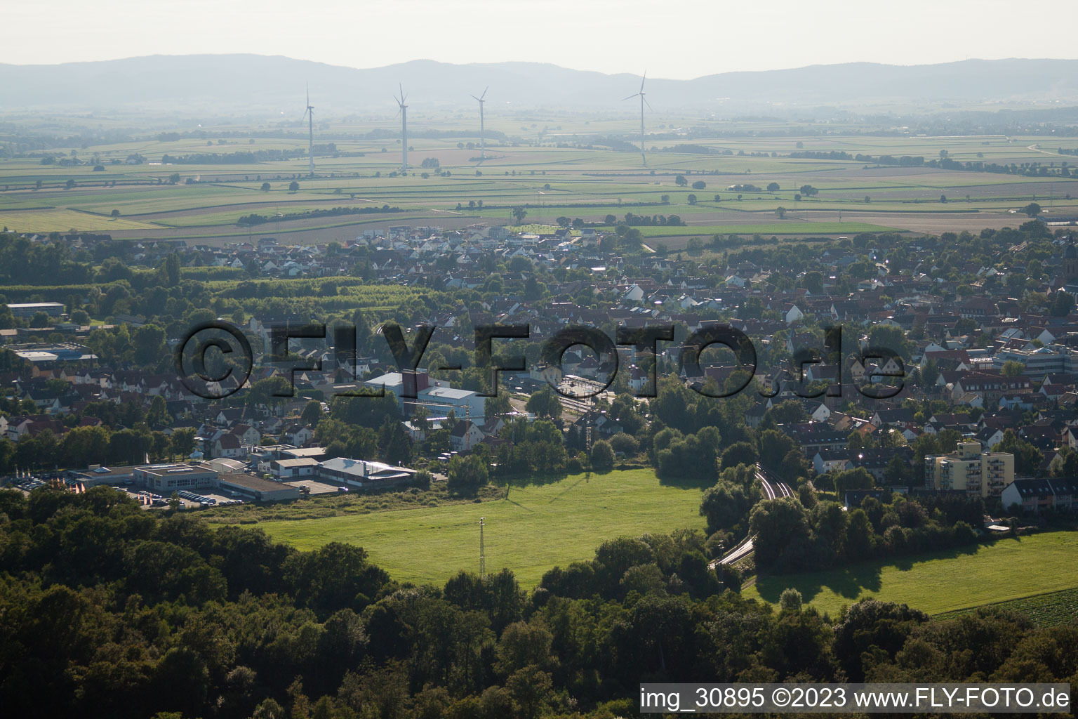 Kandel von Osten im Bundesland Rheinland-Pfalz, Deutschland aus der Luft