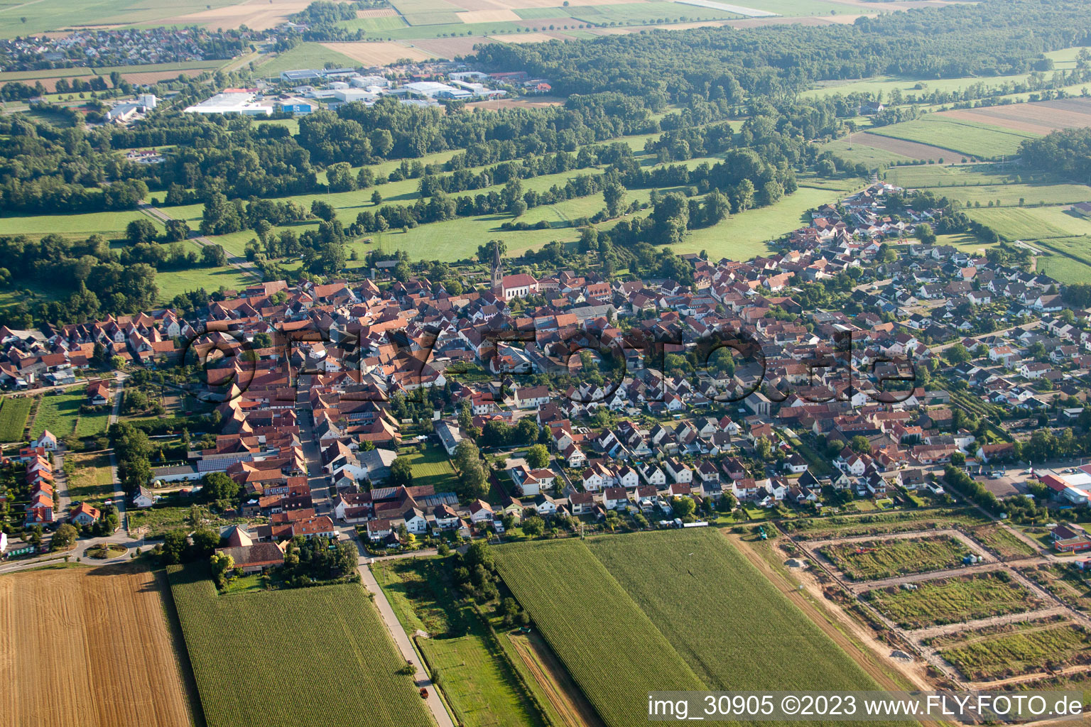 Luftbild von Steinweiler, von Süden im Bundesland Rheinland-Pfalz, Deutschland