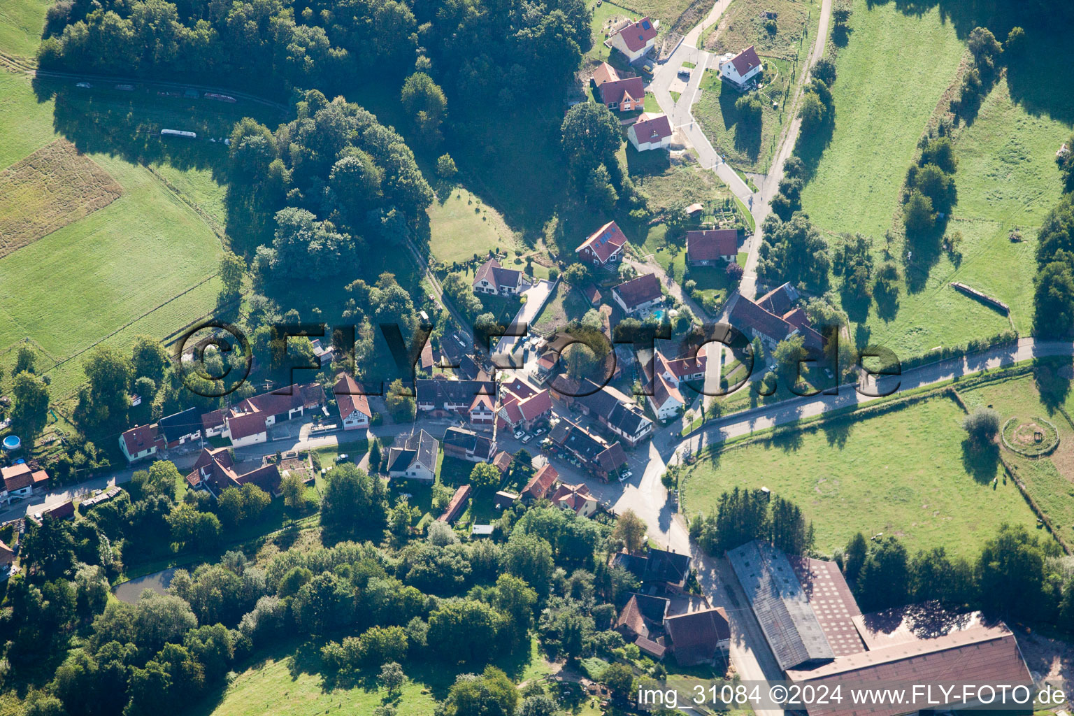 Wingen im Bundesland Bas-Rhin, Frankreich aus der Vogelperspektive