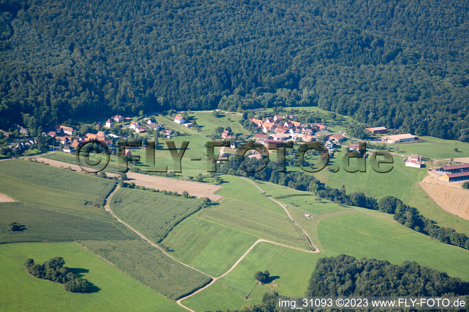Climbach im Bundesland Bas-Rhin, Frankreich aus der Luft betrachtet