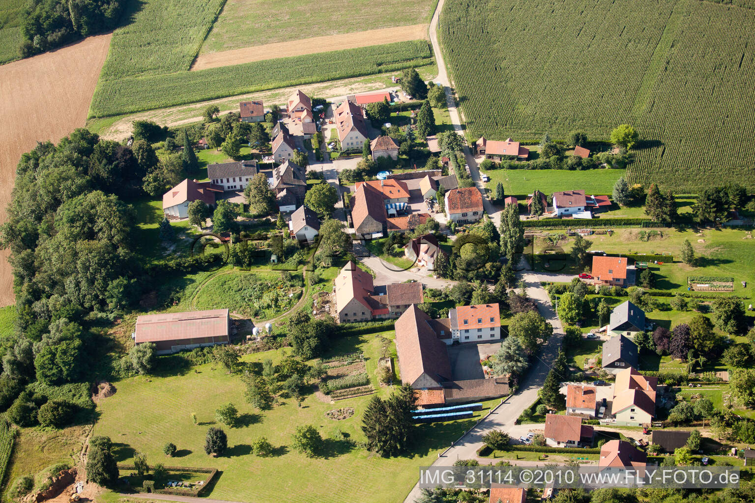 Luftbild von Wissembourg-Geisberg im Bundesland Bas-Rhin, Frankreich