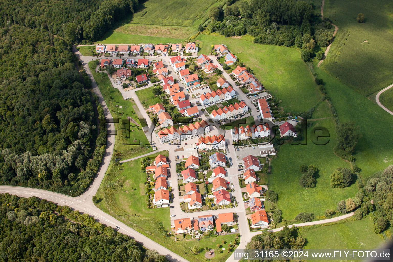 Wörth am Rhein, Neubaugebiet Im Schnabel im Bundesland Rheinland-Pfalz, Deutschland