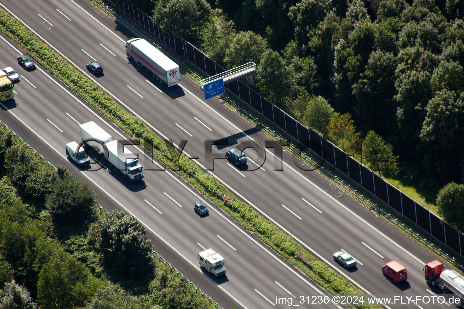 Förch, A5 bei Rastatt im Ortsteil Niederbühl im Bundesland Baden-Württemberg, Deutschland