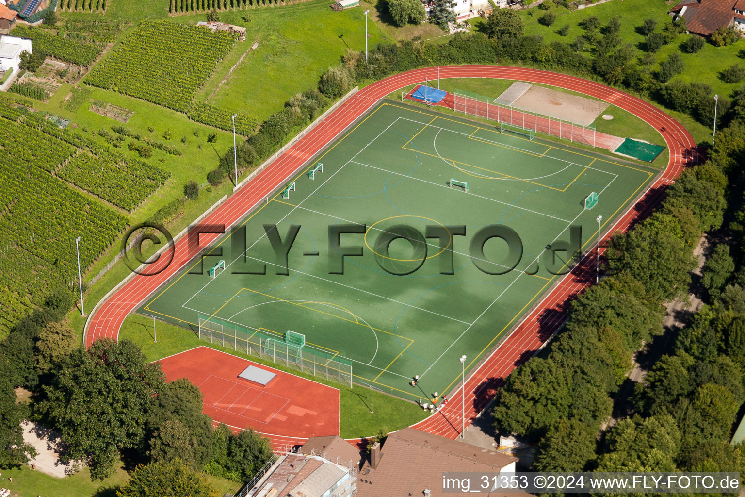 Südbadische Sportschule, FC Neuweier im Ortsteil Steinbach in Baden-Baden im Bundesland Baden-Württemberg, Deutschland aus der Vogelperspektive