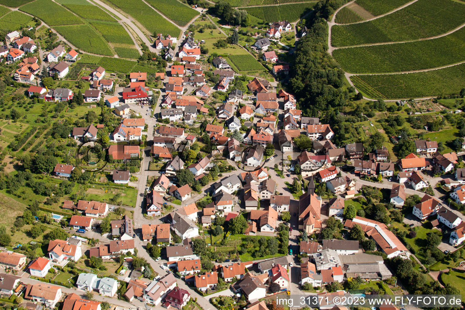 Ortsteil Eisental in Bühl im Bundesland Baden-Württemberg, Deutschland von oben gesehen