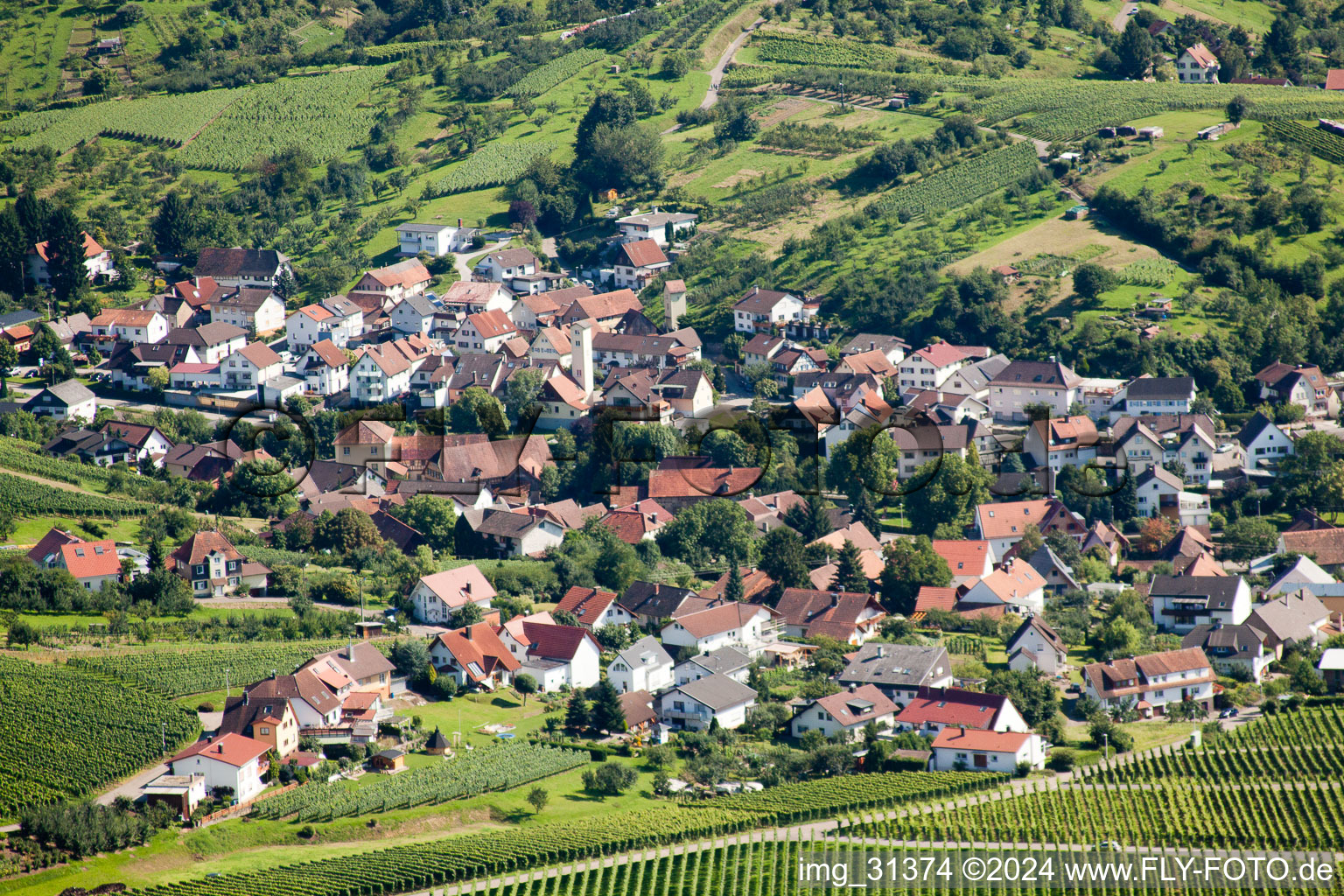 Ortsteil Eisental in Bühl im Bundesland Baden-Württemberg, Deutschland vom Flugzeug aus