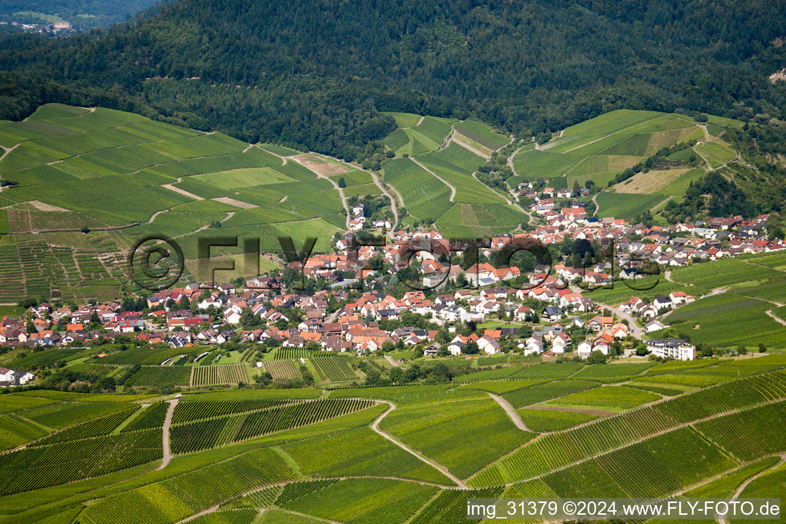 Von Westen im Ortsteil Eisental in Bühl im Bundesland Baden-Württemberg, Deutschland