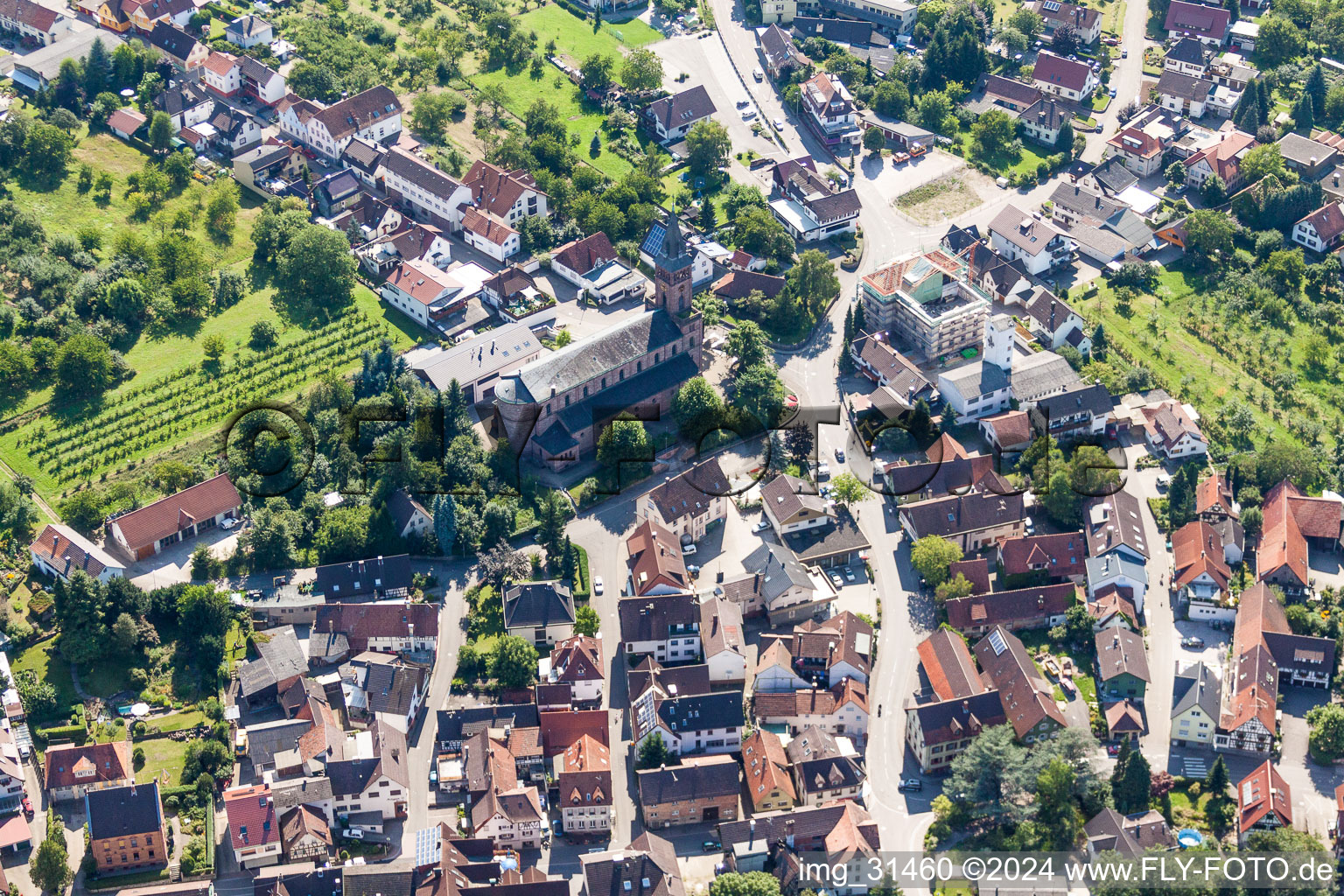 Luftbild von Ortsansicht der Straßen und Häuser der Wohngebiete in Lauf im Bundesland Baden-Württemberg, Deutschland