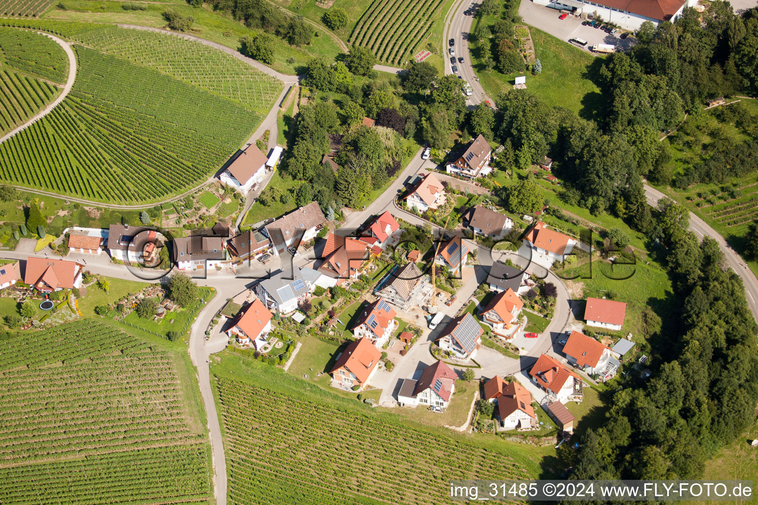 Obersasbach in Sasbach im Bundesland Baden-Württemberg, Deutschland von oben