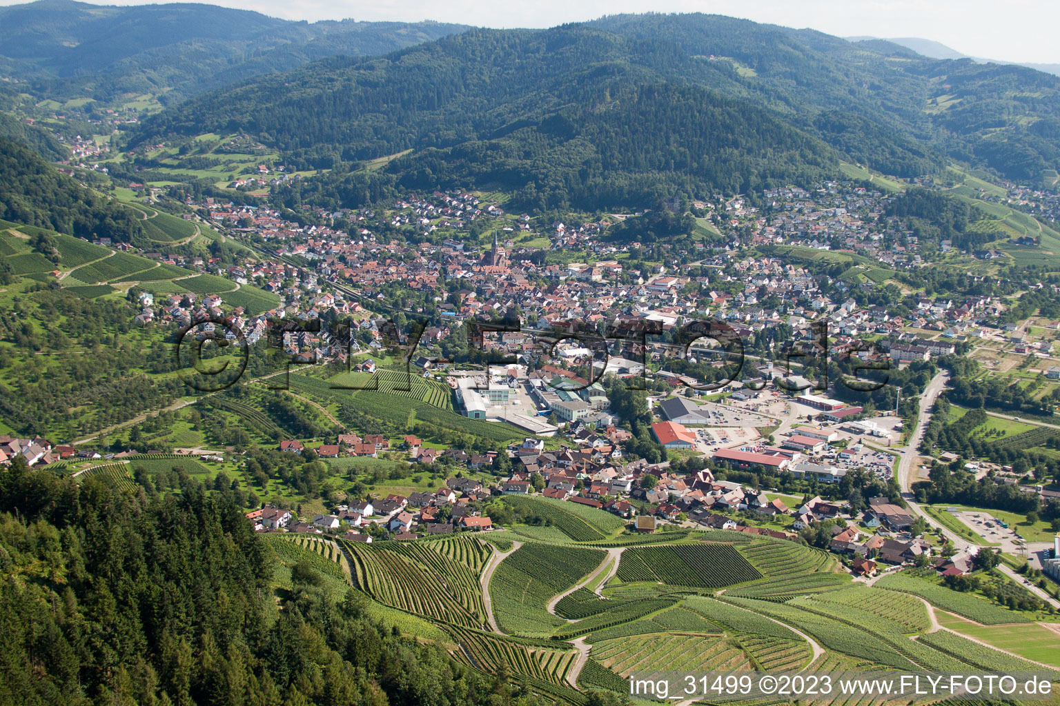 Luftbild von Kappelrodeck im Bundesland Baden-Württemberg, Deutschland