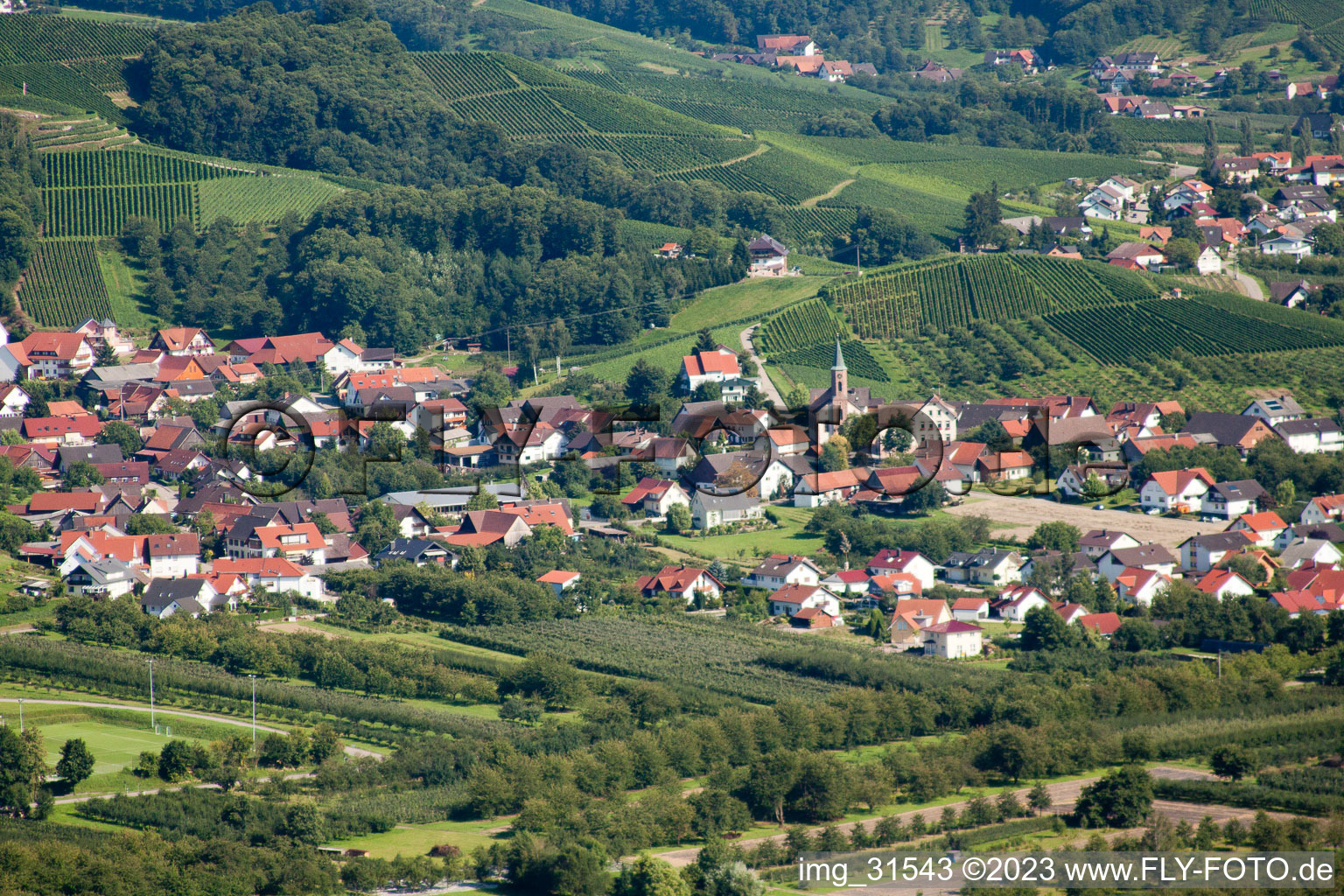 Luftbild von Ortsteil Haslach in Oberkirch im Bundesland Baden-Württemberg, Deutschland