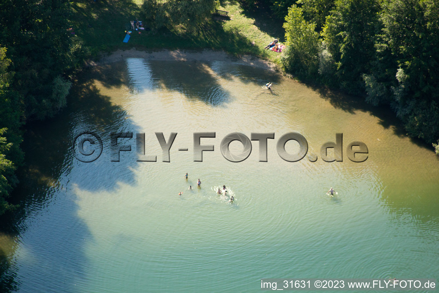 Luftaufnahme von Urloffen, Baggersee in Appenweier im Bundesland Baden-Württemberg, Deutschland