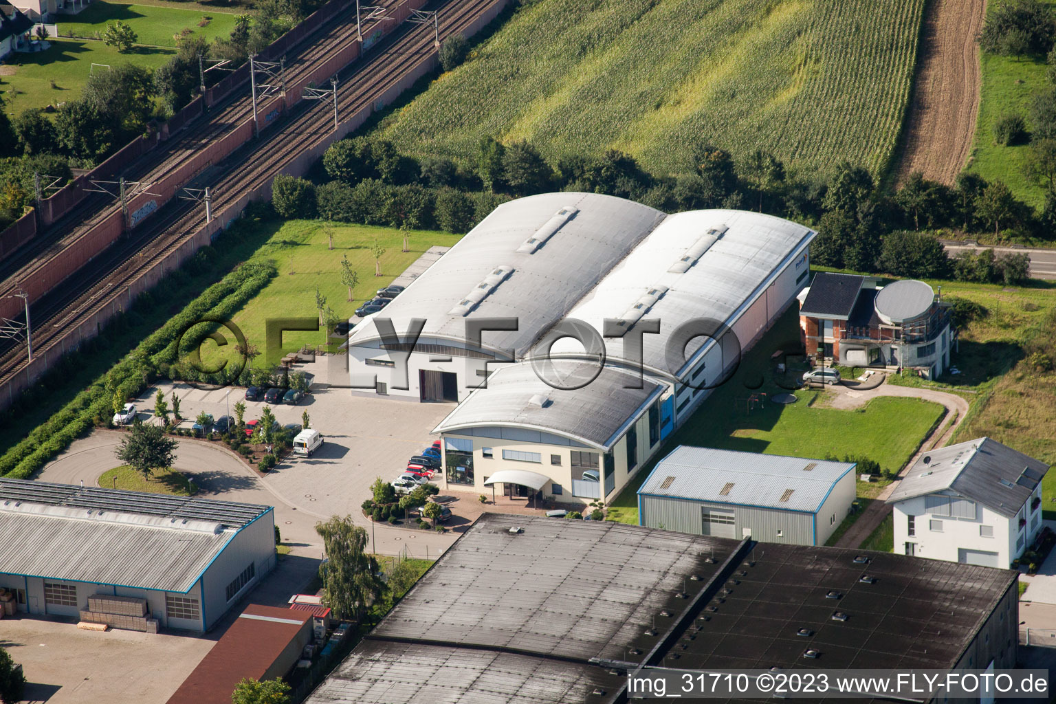 Luftbild von Ottersweier, Fa. Print Equipment GmbH im Bundesland Baden-Württemberg, Deutschland