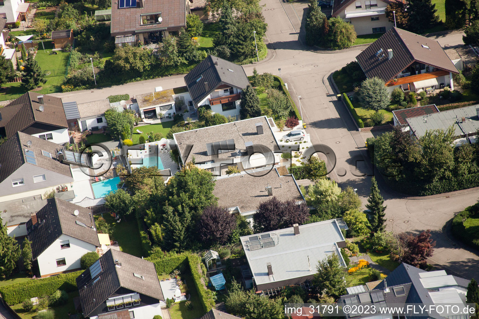 Luftaufnahme von Vimbuch, Fasanenstr in Bühl im Bundesland Baden-Württemberg, Deutschland