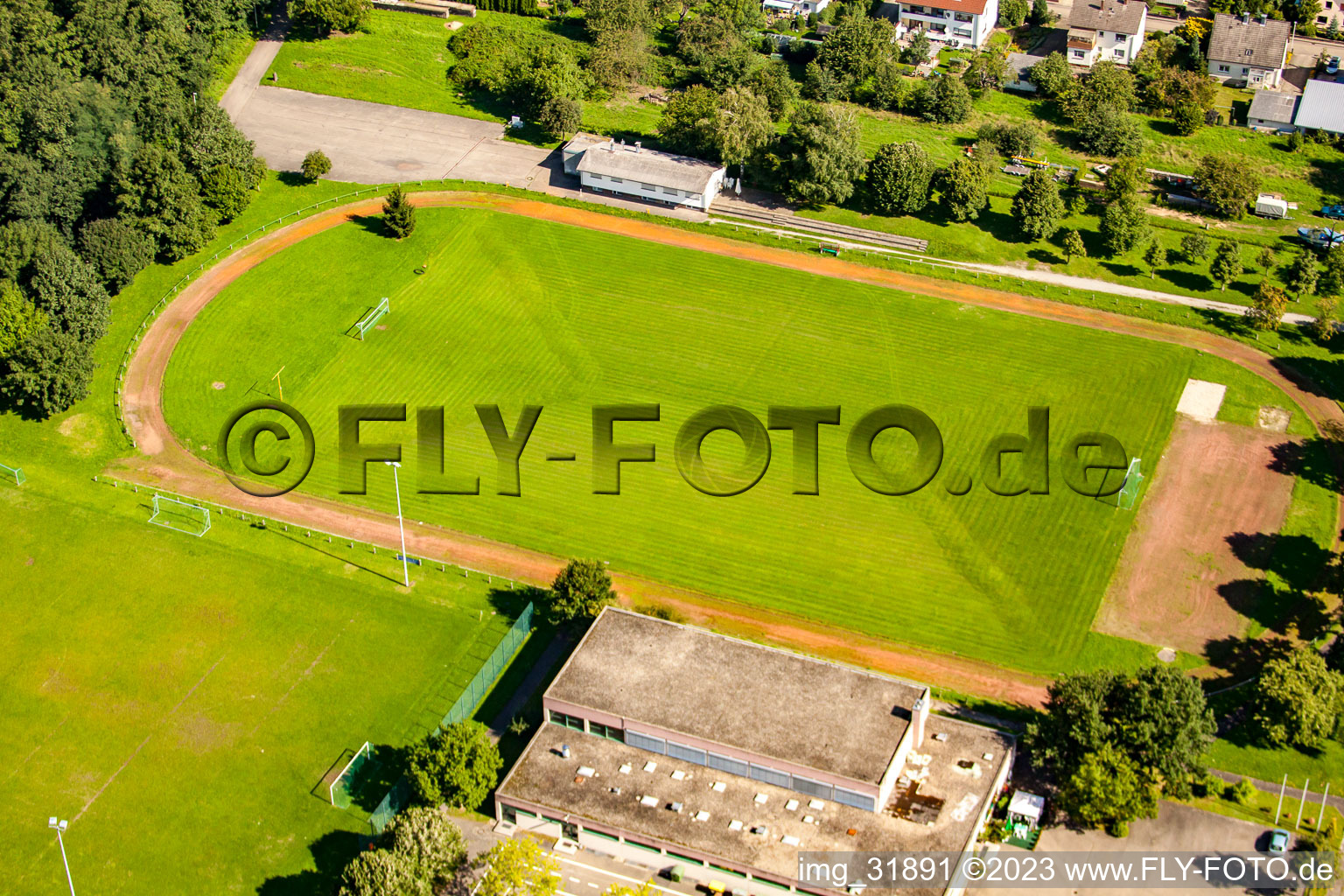 Luftbild von Rauental, Fußball-Verein 1919 Rauental in Rastatt im Bundesland Baden-Württemberg, Deutschland