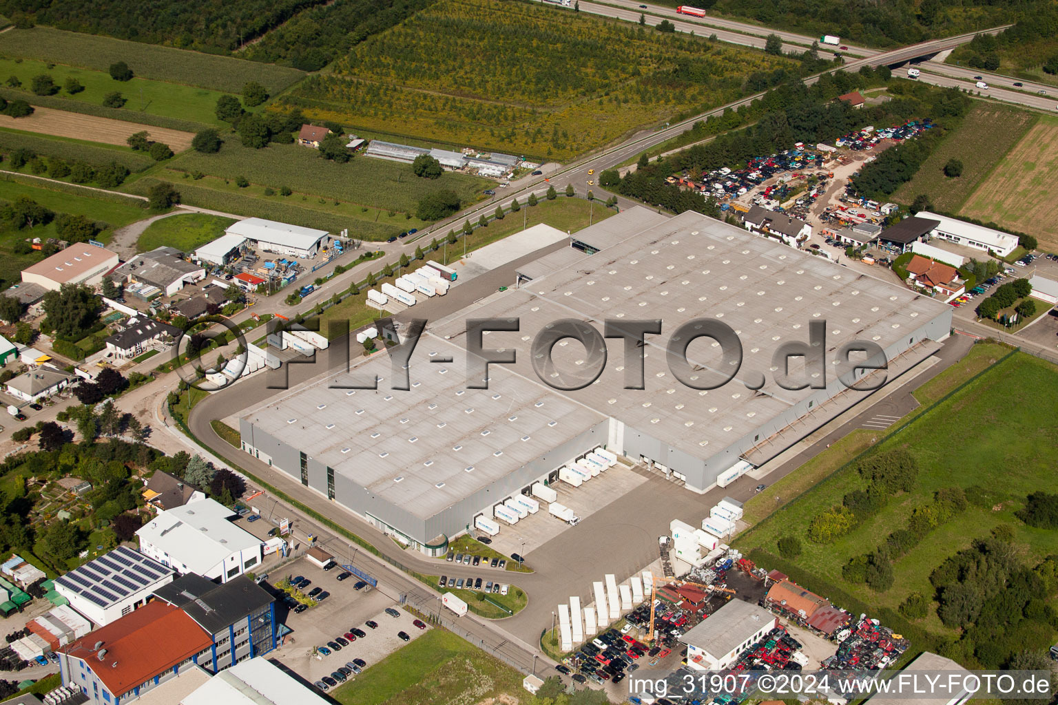 Luftbild von Muggensturm, Industriegebiet Schleifweg im Bundesland Baden-Württemberg, Deutschland