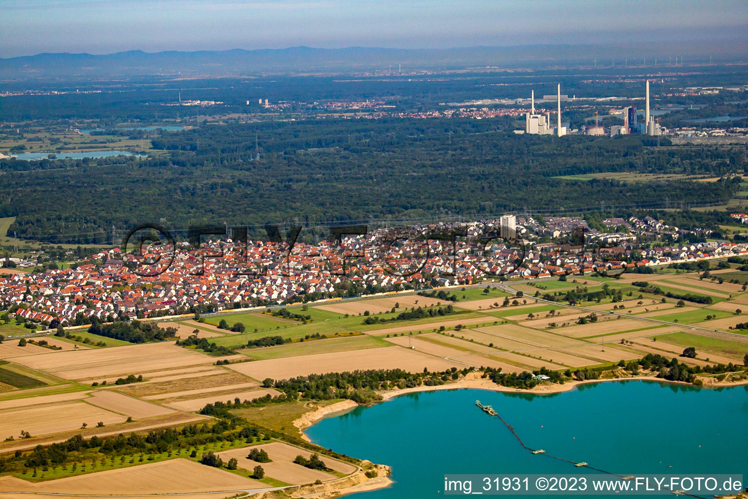 Luftbild von Von Südosten im Ortsteil Mörsch in Rheinstetten im Bundesland Baden-Württemberg, Deutschland