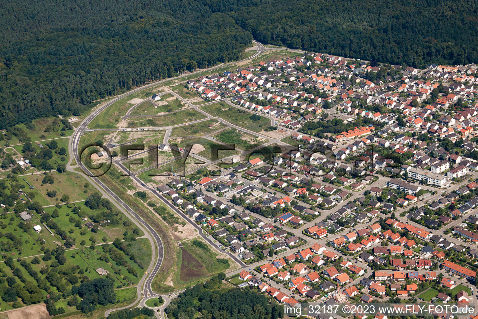 Luftbild von Jockgrim im Bundesland Rheinland-Pfalz, Deutschland