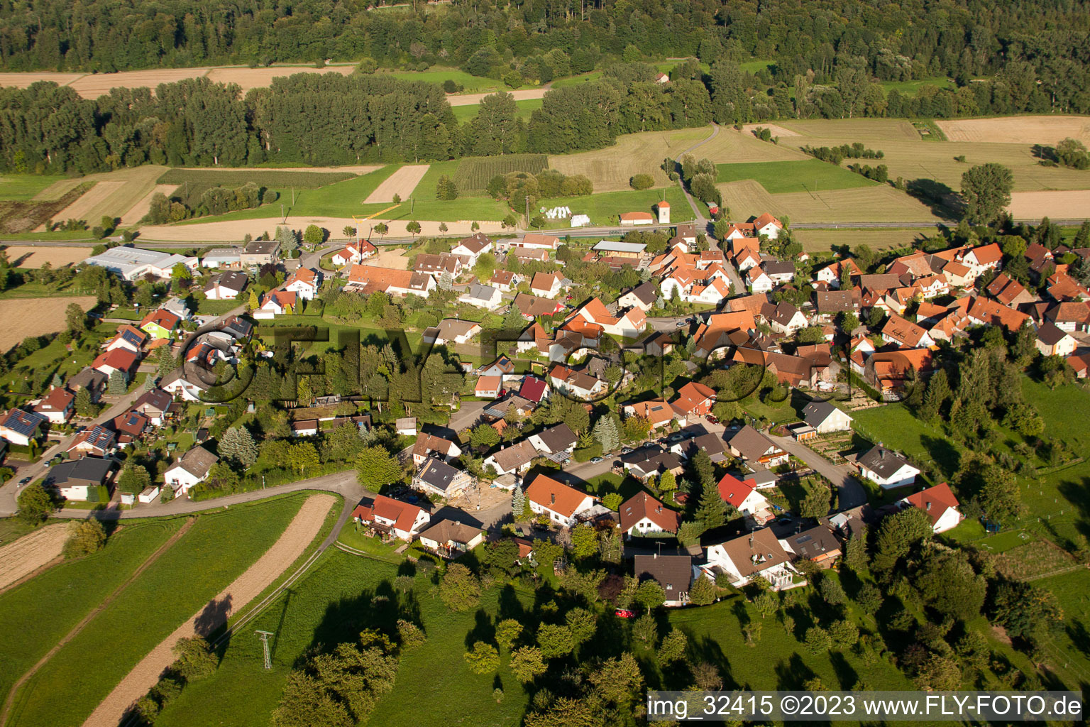 Luftaufnahme von Dietenhausen im Bundesland Baden-Württemberg, Deutschland