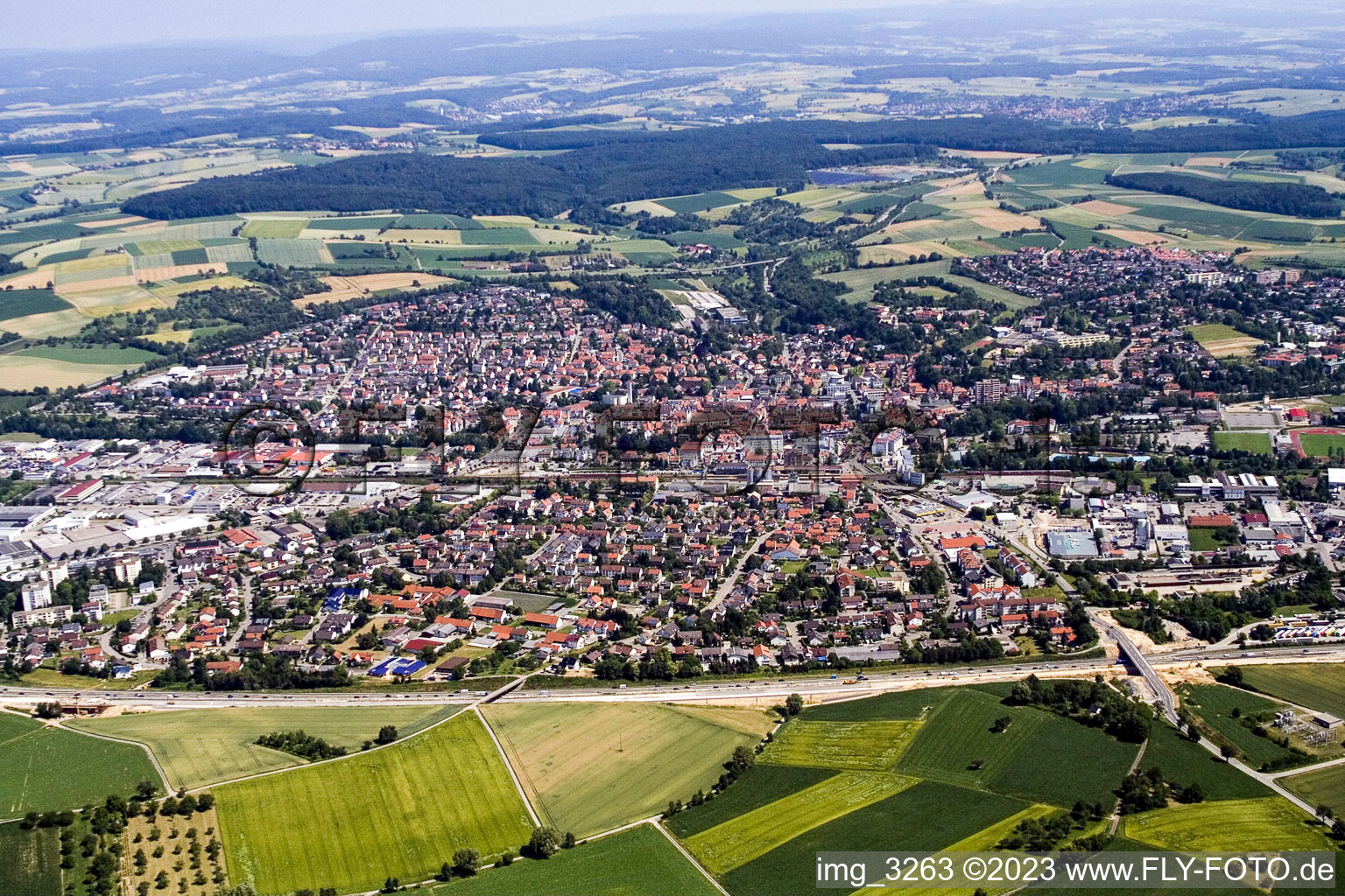 Luftbild von Sinsheim im Bundesland Baden-Württemberg, Deutschland