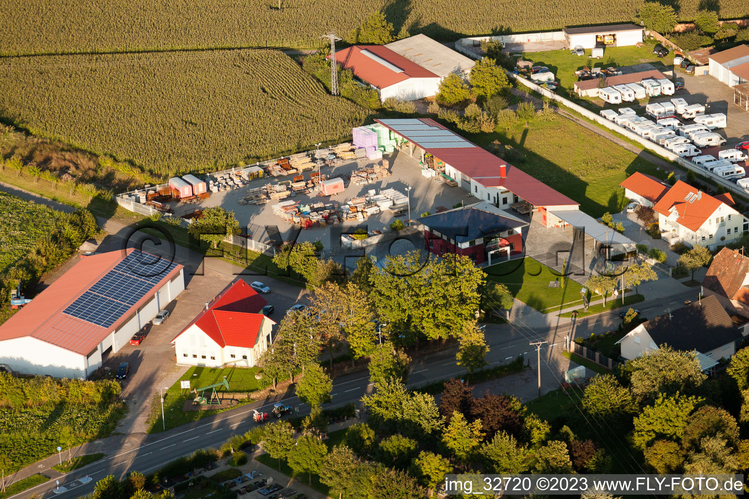 Luftbild von Minfeld, Arbeiter-Wohnbau im Bundesland Rheinland-Pfalz, Deutschland