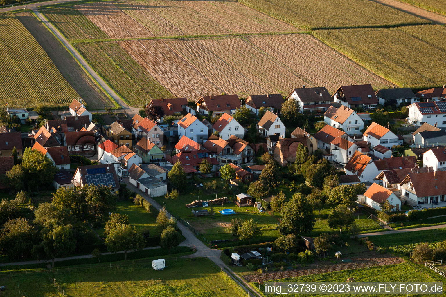 Luftaufnahme von Freckenfeld, Im Gänsried im Bundesland Rheinland-Pfalz, Deutschland