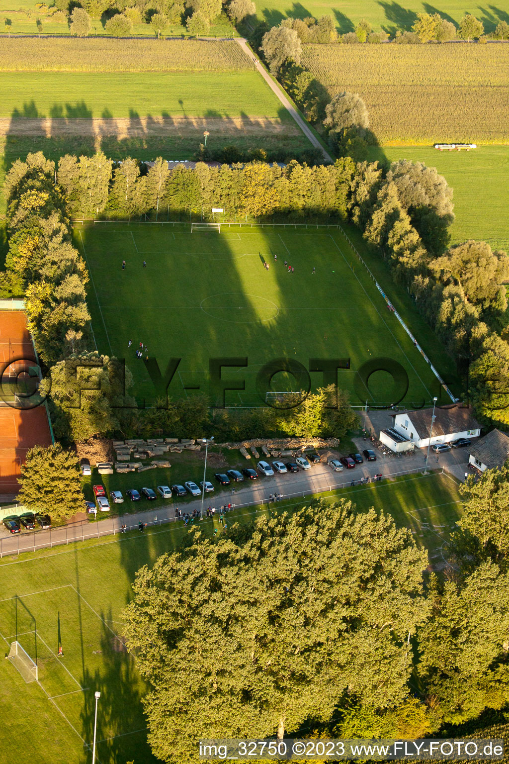 Minfeld, Sportplätze im Bundesland Rheinland-Pfalz, Deutschland aus der Vogelperspektive