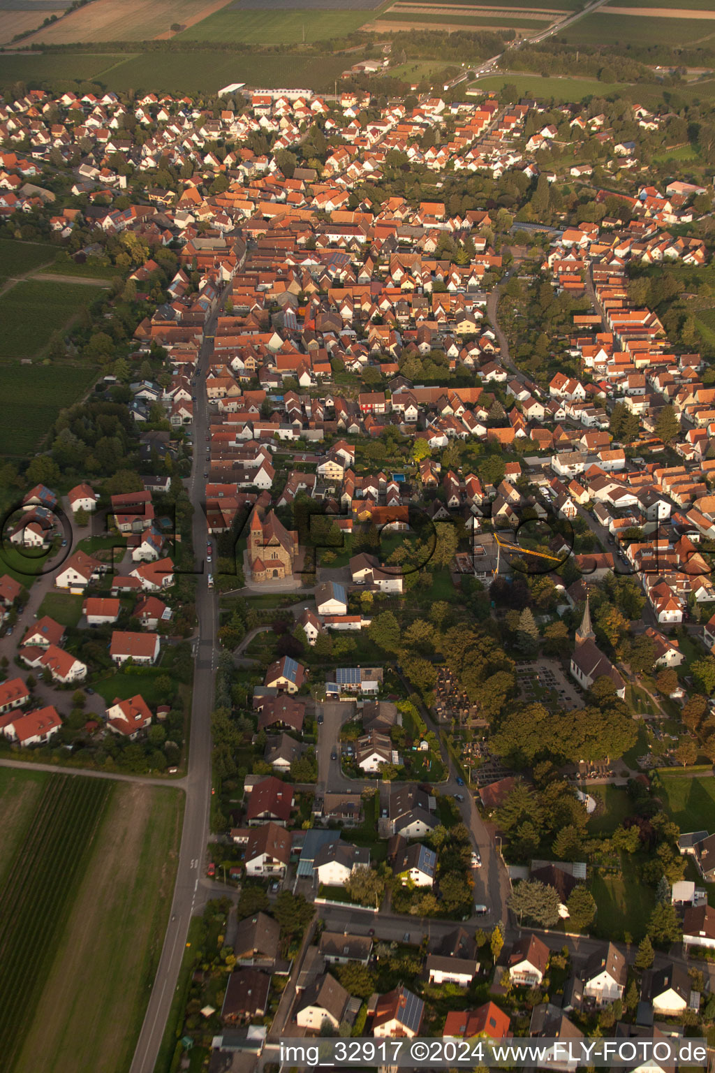 Luftbild von Dorf - Ansicht in Insheim im Bundesland Rheinland-Pfalz, Deutschland