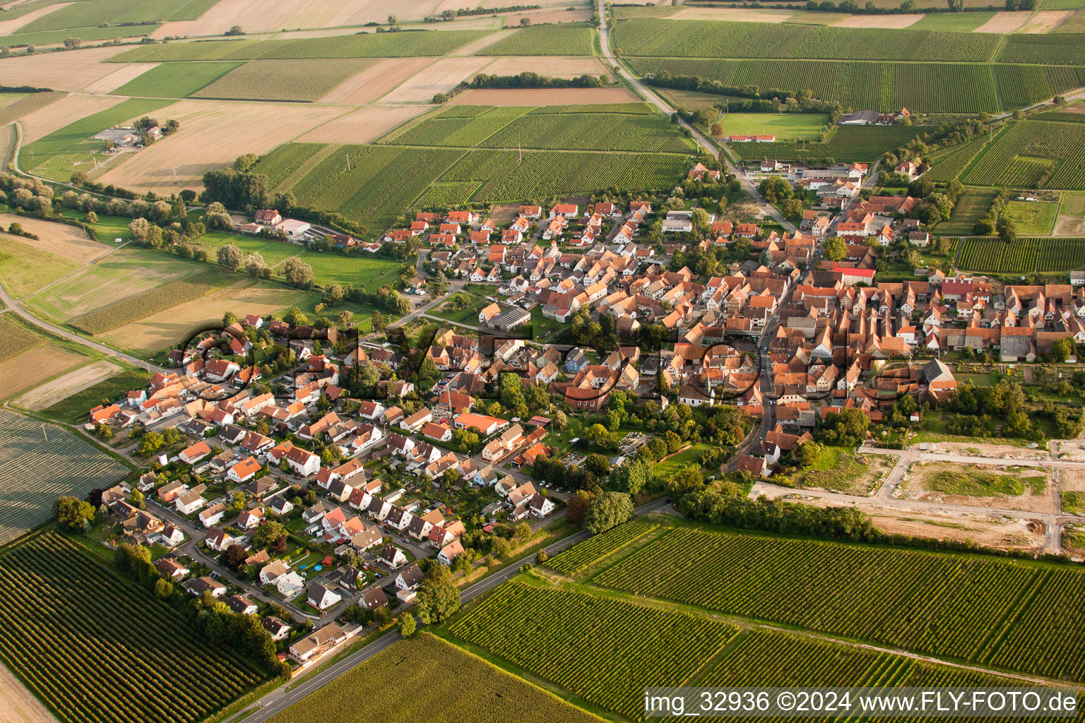 Impflingen im Bundesland Rheinland-Pfalz, Deutschland aus der Luft betrachtet