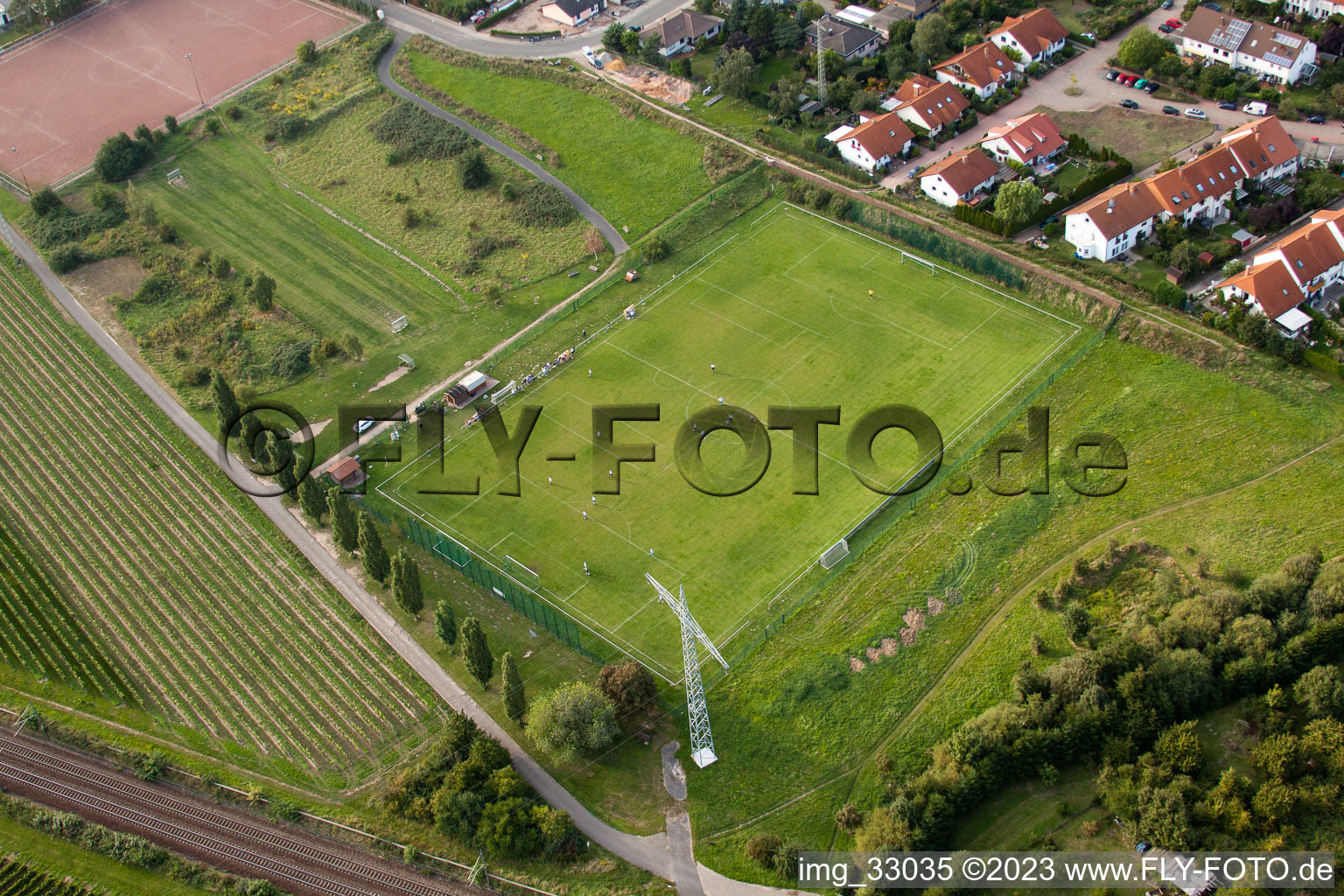 Luftbild von Mußbach an der Weinstraße, Sportplatz in Neustadt an der Weinstraße im Bundesland Rheinland-Pfalz, Deutschland