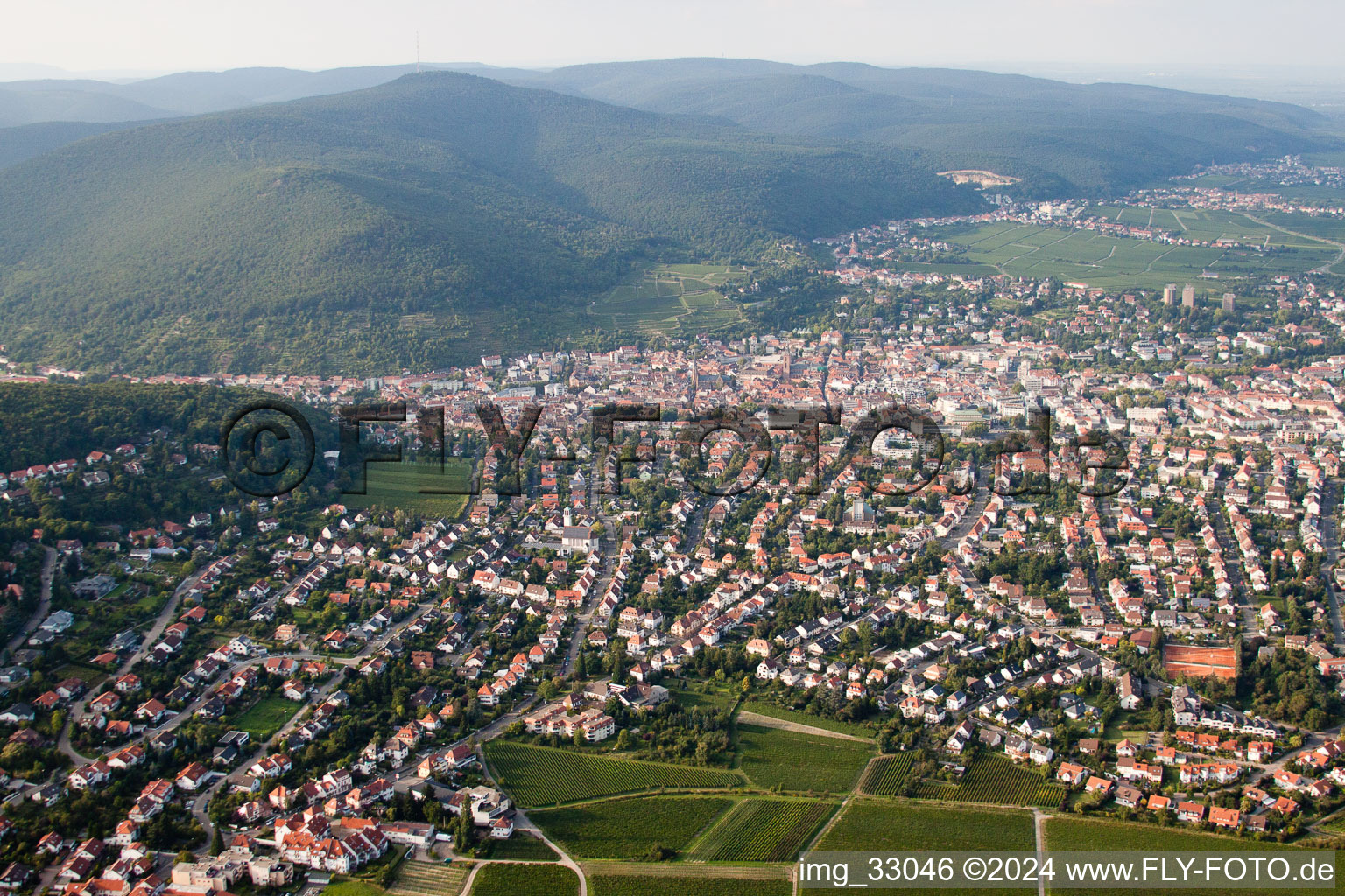 Luftaufnahme von Von Süden in Neustadt an der Weinstraße im Bundesland Rheinland-Pfalz, Deutschland